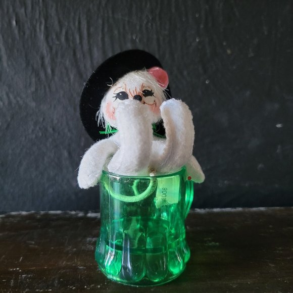 Small 2008 Annalee 3.75" Bottoms Up Mouse, St Patrick's Day Mouse, St Paddy's Da - Picture 6 of 8